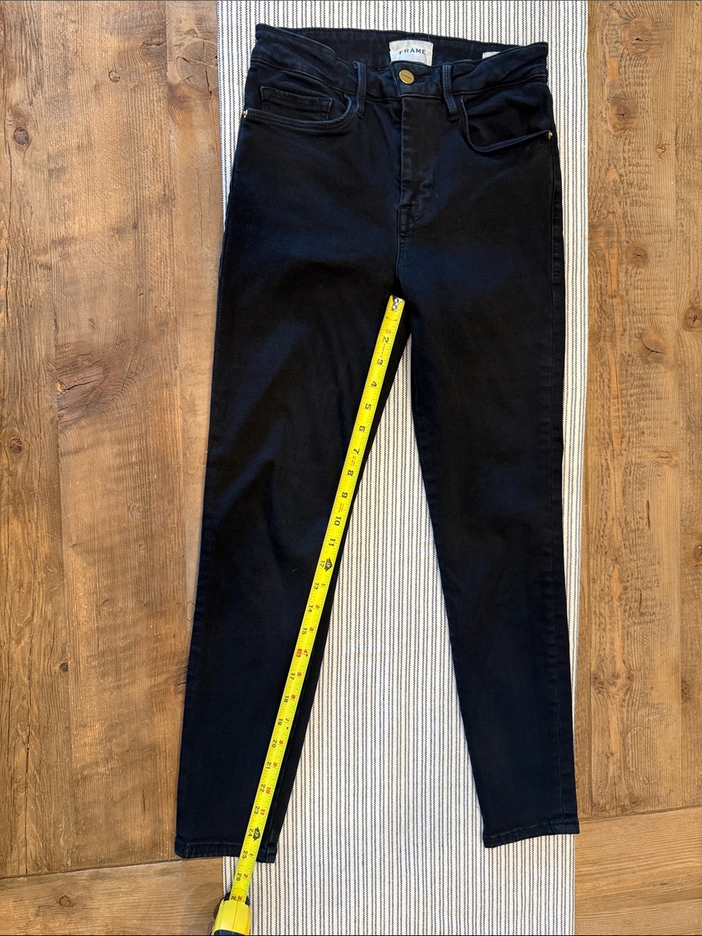 Frame Denim Black Skinny High-Rise Jeans
